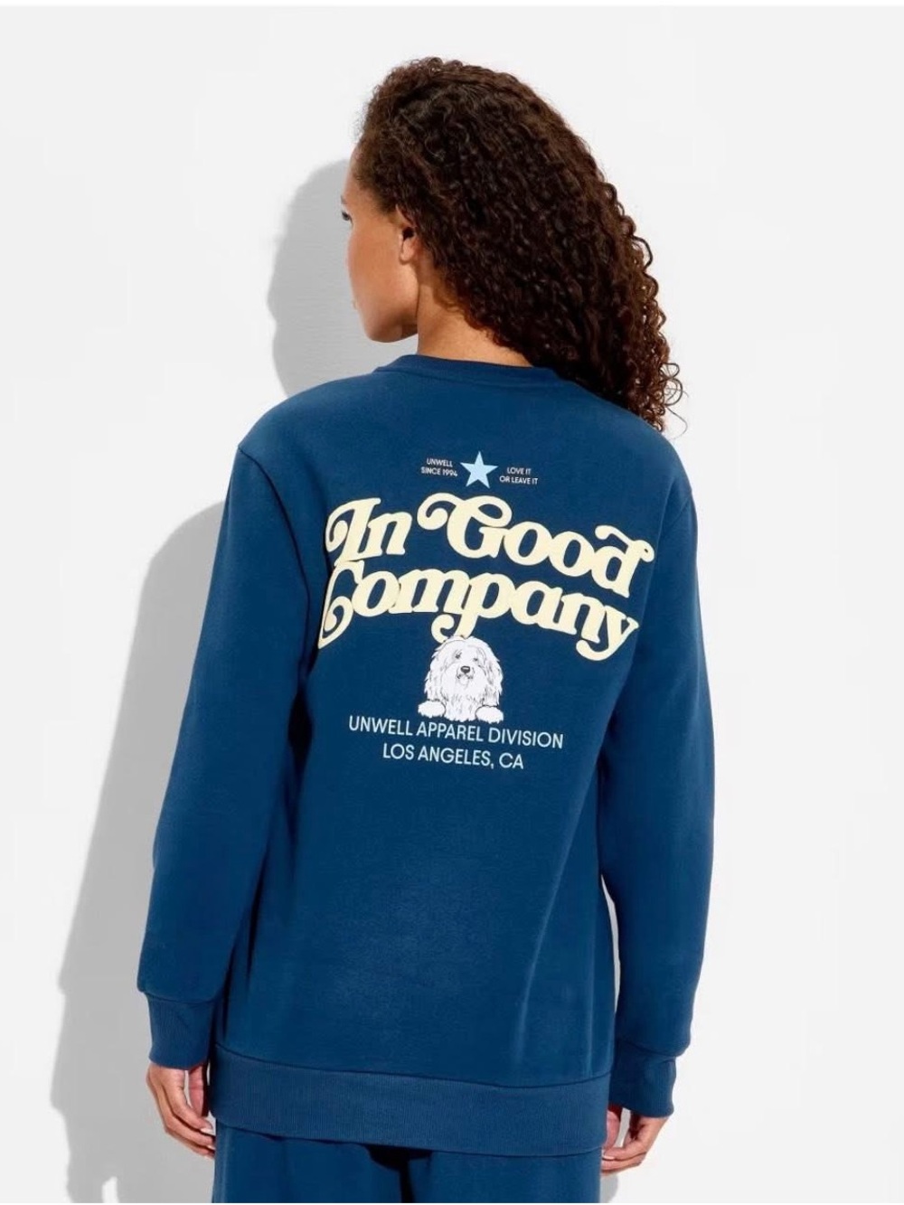 Women's Blue Graphic Crewneck Sweatshirt
